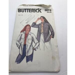 90s Oversized Shirt Jacket Sewing Pattern Butterick 3678 Size T4 (12–16)